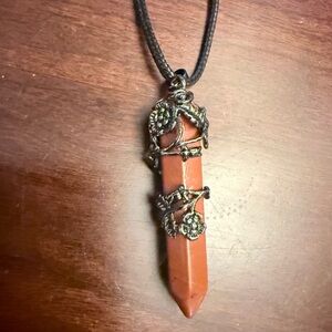 Carnelian Necklace with Intricate Pendant Design
